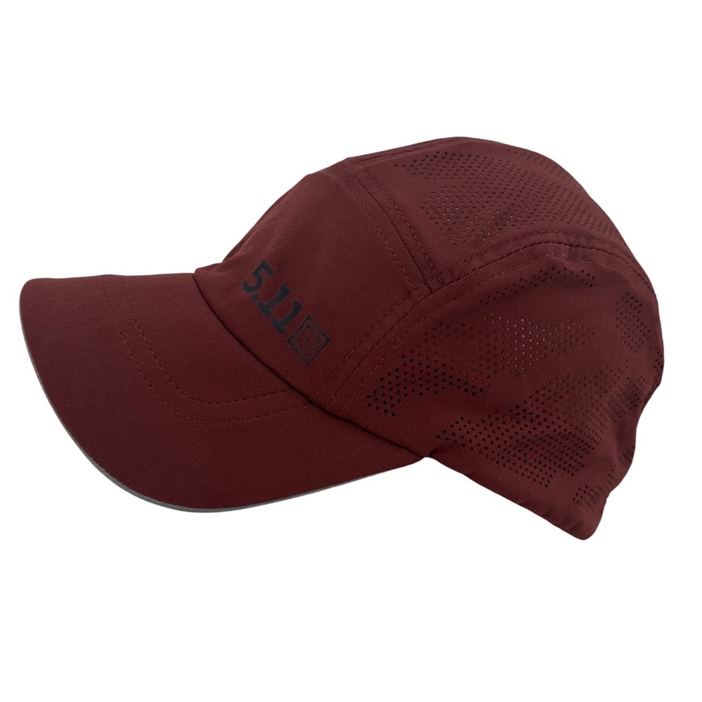 5.11 Tactical Performance Hat Maroon Burgundy Perforated Reflective Running Cap